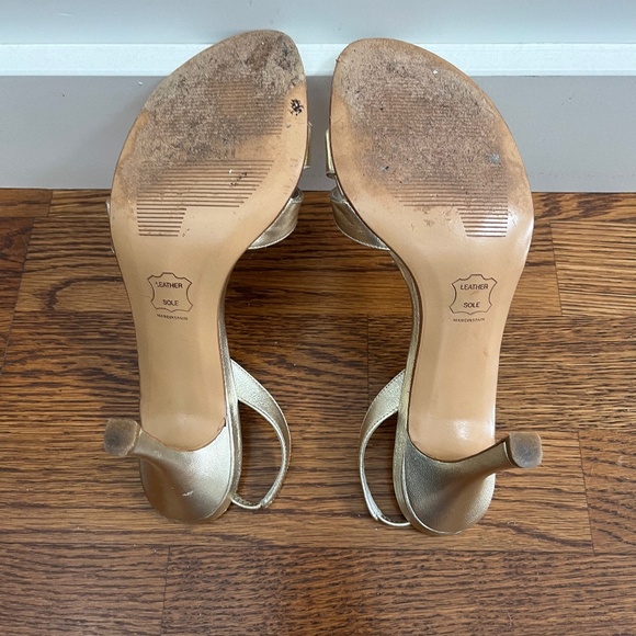 Stuart Weitzman Delovely Heels - gold - size 7.5 wide - Picture 10 of 10